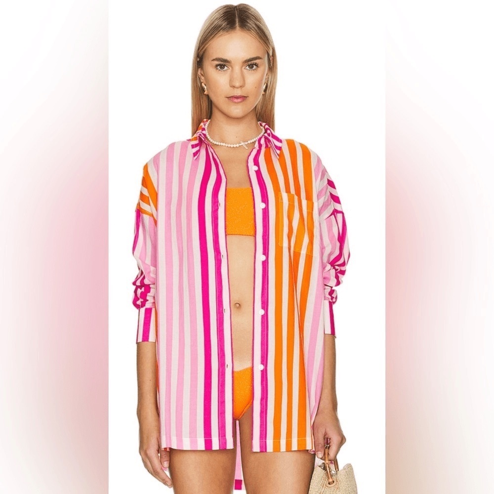 Beach Riot Alexa‎ Top in Sunset Stripes Size M